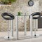 Height Adjustable Bar Stools Set of 2 with Hollow Back and Footrest